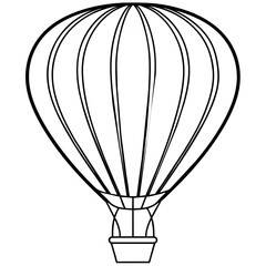 Fototapeta premium Hot air balloon outline illustration digital coloring book page line art drawing