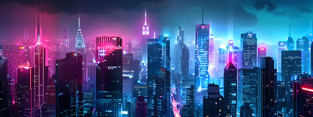 Obraz premium Surreal landscape blending elements of nature and technology