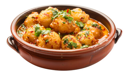 Dahi vada potato india dish food isolated on white background