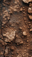 Closeup of brown soil and dirt as a symbol for agriculture and gardening