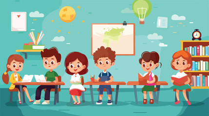 Kids cartoons design School education lesson study l
