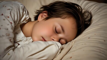 Obraz premium A child sleeping peacefully, oblivious to the worries of the world