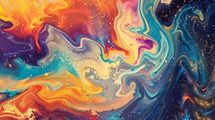 A vibrant cosmic dance of kaleidoscopic colors