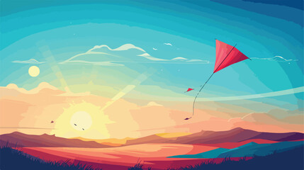 Kite design over landscape backgrounddd vector illustration