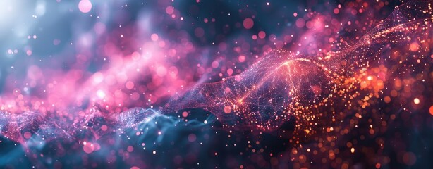 Fototapeta premium Digital binary code matrix background, a scientific technology data binary code network conveying connectivity, complexity and data flood of modern digital age