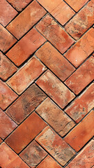 Detailed Terracotta Herringbone Floor Pattern for Seamless Backgrounds