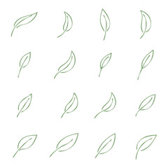 Leaf icon set isolated vector illustration.