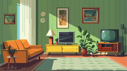 Living room scene icons Vector stylee vector design illustration