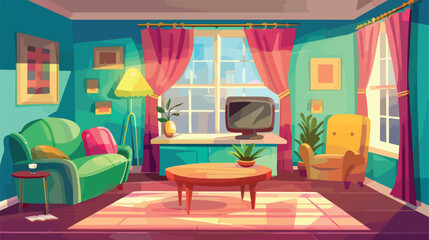 Living room scene icons Vector stylee vector design illustration