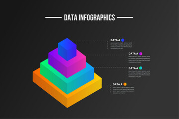 Modern colorful infographic dark background