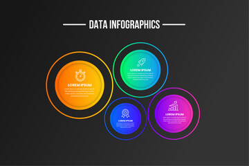 Modern colorful infographic dark background