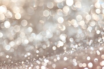 Bokeh Lights Champagne Silver Glimmer Graphic Backdrop Celebration Happy New Years Party Glitzy Glitter Background Website Social Media Banner Poster