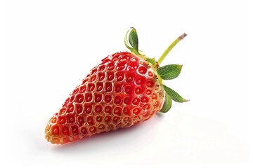 Close up of strawberry isolated on white background.