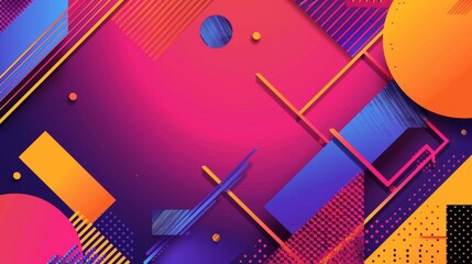 Vibrant abstract shapes in a dynamic colorful composition