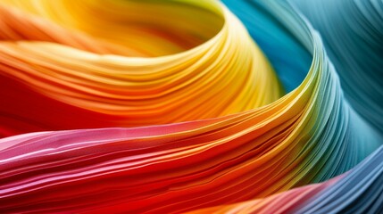 Vibrant paper waves in a rainbow of colors