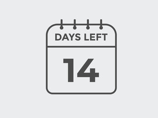 14 days to go countdown template. 14 day Countdown left days banner design. 14 Days left countdown timer
