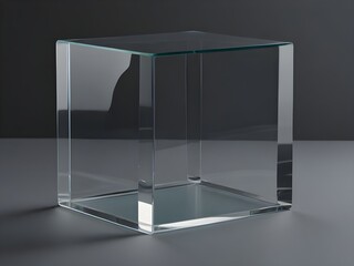 a clear square glass cube