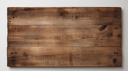 Old wooden sign plank texture isolated on white background.