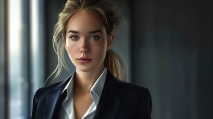 portrait of a business woman hyper realistic 