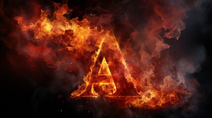 炎のイニシャルA文字,Generative AI AI画像