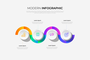 Flat minimal timeline infographics