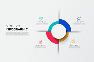 Flat minimal timeline infographics