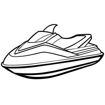 black and white jet ski clip art preview
