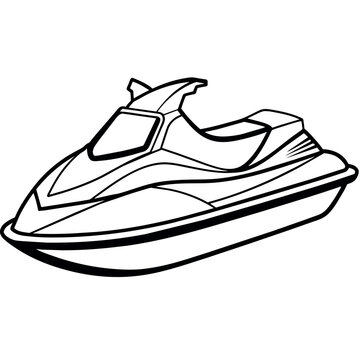 recommend clip art: Jet ski outline illustration digital coloring book page line art drawing