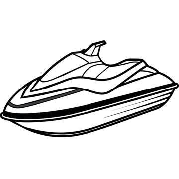 recommend clip art: Jet ski outline illustration digital coloring book page line art drawing