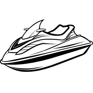 recommend clip art: Jet ski outline illustration digital coloring book page line art drawing
