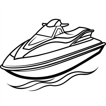 recommend clip art: Jet ski outline illustration digital coloring book page line art drawing