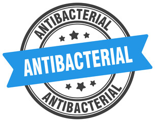 antibacterial stamp. antibacterial label on transparent background. round sign
