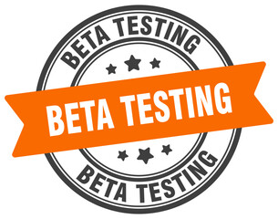 Obraz premium beta testing stamp. beta testing label on transparent background. round sign