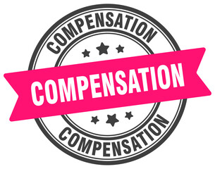 compensation stamp. compensation label on transparent background. round sign