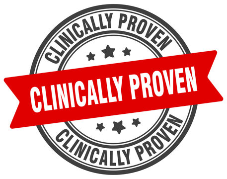 clinically proven stamp. clinically proven label on transparent background. round sign