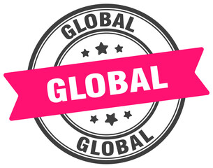 Obraz premium global stamp. global label on transparent background. round sign