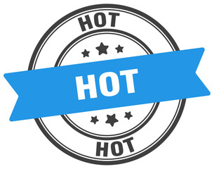 hot stamp. hot label on transparent background. round sign