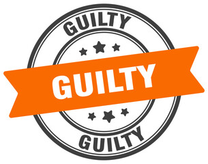 Fototapeta premium guilty stamp. guilty label on transparent background. round sign