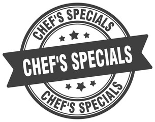 chef's specials stamp. chef's specials label on transparent background. round sign