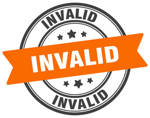 invalid stamp. invalid label on transparent background. round sign