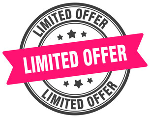 limited offer stamp. limited offer label on transparent background. round sign