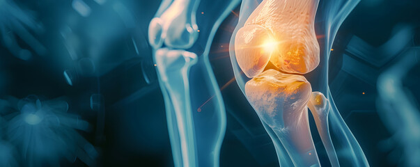 Detailed Scan of Knee Joint in Medical Motion Graphics for Healthcare and Science