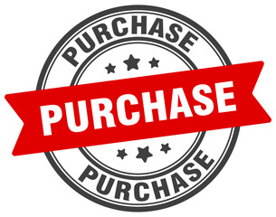 purchase stamp. purchase label on transparent background. round sign