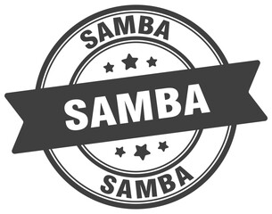 samba stamp. samba label on transparent background. round sign
