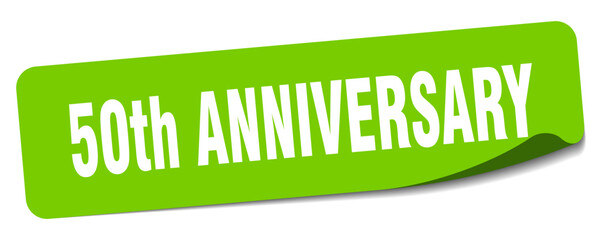 50th anniversary sticker. 50th anniversary label