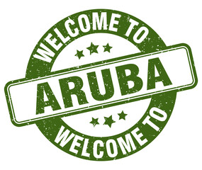 Welcome to Aruba stamp. Aruba round sign