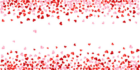 Paper 3D red heart shapes explosion vector background. Valentine carnival decor. Banner backdrop.