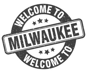 Welcome to Milwaukee stamp. Milwaukee round sign