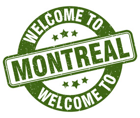 Welcome to Montreal stamp. Montreal round sign