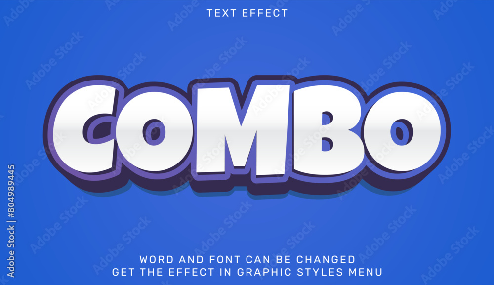 Poster combo text effect template in 3d design